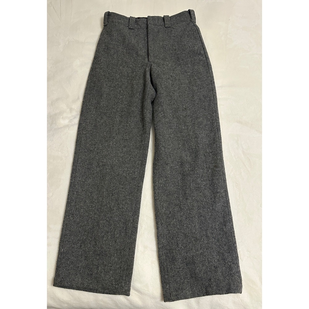 Woolrich Vtg Mens 30 Gray Wool Blend Trousers Made in USA Straight Leg Pants